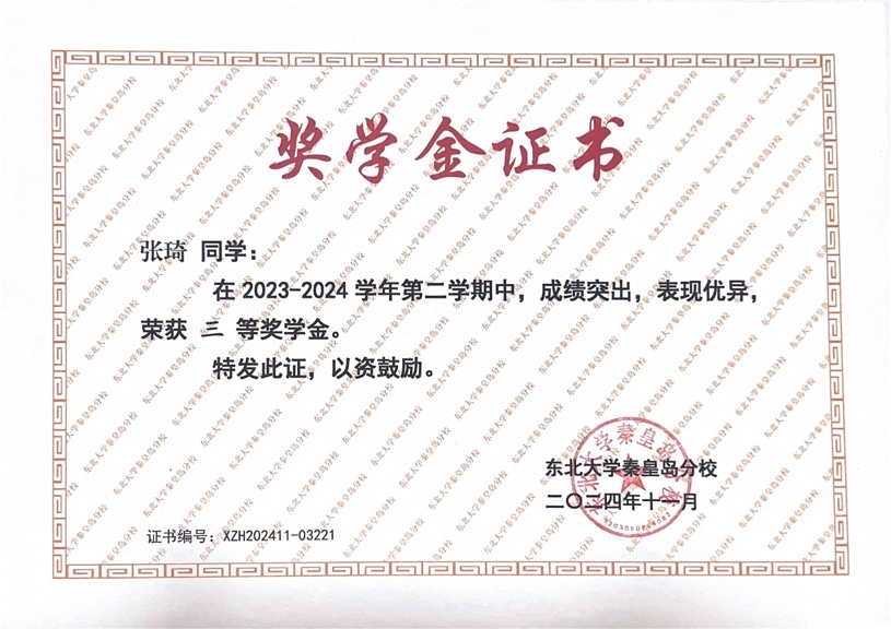 2024年校综合三等奖学金