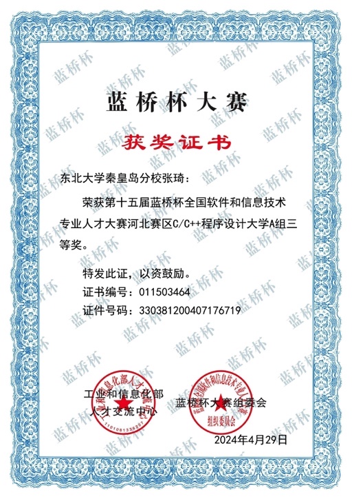 2024年蓝桥杯省三等奖